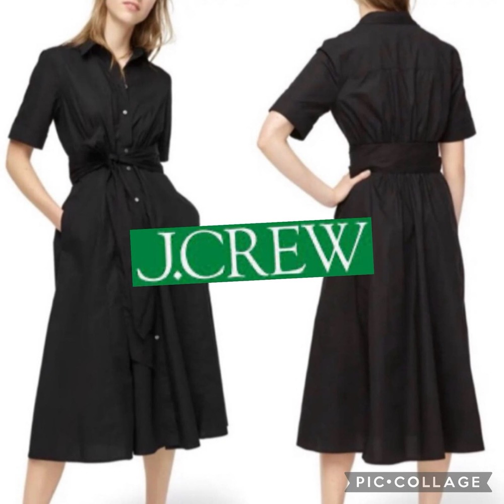 J.Crew black long shirt dress. size 4 petite